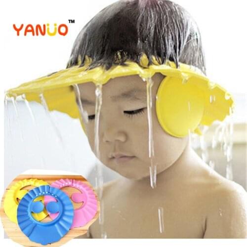YANUO Fashion BABY Kids Shower Cap Child Shampoo Cap Baby Bathing Cap Adjustable Baby Shampoo Cap Baby Products Kids Bath Visor