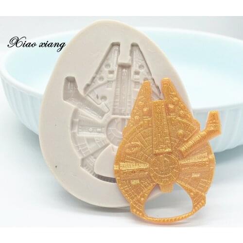 Millennium Falcon Silicone Fondant Molds Spaceship Baby Birthday Cupcake Cake Decorating Tools Cookie Candy Chocolate Mold M2040