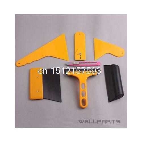 US Ship 7pcs Car Window Scraper Wrap Tint Vinyl Film Squeegee Cleaning Tool Kit
