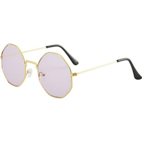 Retro Polygon Sunglasses Spectacle Unisex Optical Metal Frame Anti Blue Light Glasses Vintage Sunglasses