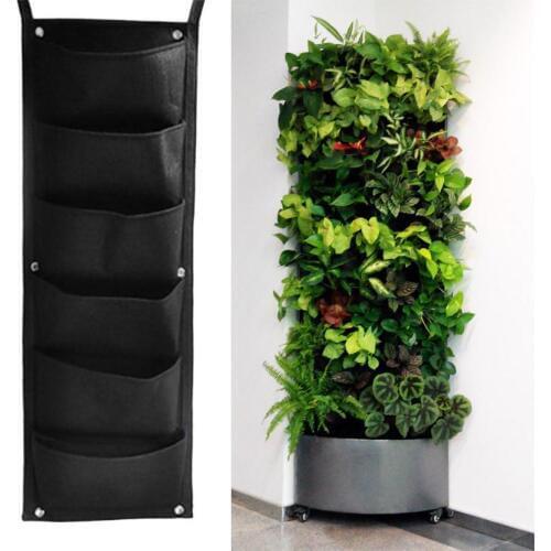 NEW 4 pockets/6 pockets/ 7 pockets Vertical Horticultural Three-dimensional Planting Bag Green Planting Nursery Bag Hot Sale