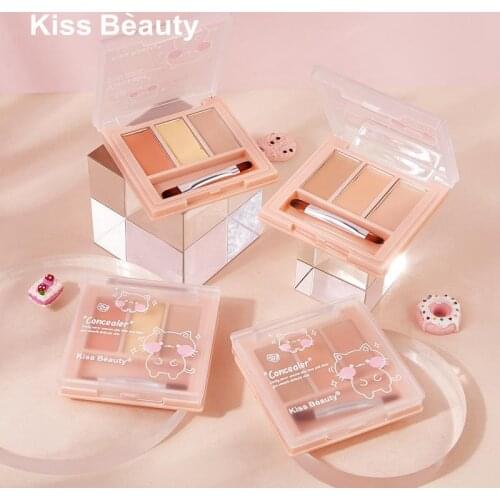 Three-color Concealer To Cover Acne Marks Foundation Cream And Dark Circles To Even Out Skin Tone And Moisturize Makeup TSLM1