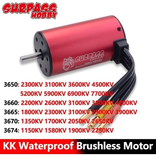 Surpass Hobby Waterproof Brushless Motor 3650 3660 3665 3670 3674 RC Car Motor for 1/8 1/10 2S 3S RC Car Drift Racing Off-Road