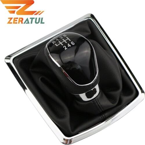 Zeratul Auto for Ford Focus 2 MK2 2005 - 2011 Fiesta Kuga 08-12 Car-styling 5 6 Speed Gear Head Shift Knob Leather Gaiter Boot