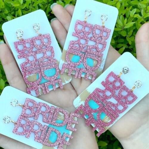 Aretes Geometric Acrylic Women Statement Drop Earrings For Women Resin Letter Dangle Earring 2021 Brincos Wedding Jewelry