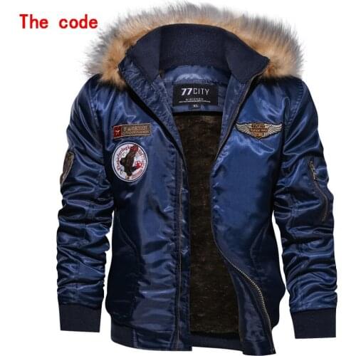 Winter Flying Suit Jacket Military Trench Coat Jacket Hooded Thick Embroidered Jacket Oversized Cotton Suit For Men