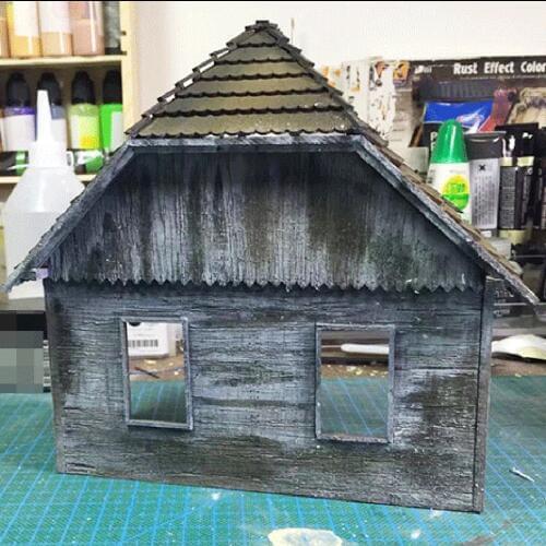 1:35 Wooden Ruin European House Military Scene War Game Sand Table Model Accessories Unpainted