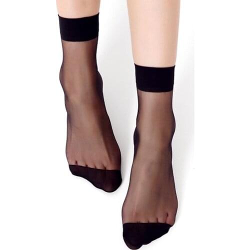 10 /20Pairs Summer bamboo female Short Socks Womens socks Thin Crystal Transparent Silk Socks Girl Ankle Sox 2020