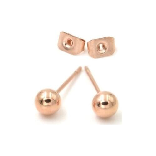 10Pcs Han Edition Couples Stainless Steel Ball Stud Earrings Solder Ball Lip Nailed Steel Ball Nose