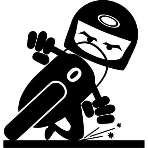 14.9cm*15cm Cartoon Biker Fashion Vinyl Car-Styling Car Sticker Black/Silver S3-5399