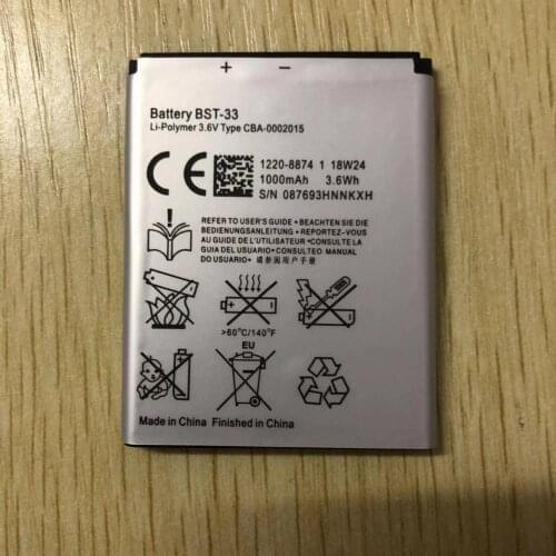 2Pcs/ Lot NEW High quality BST-33 Battery For Sony Ericsson W610i W660i W705 W880i Z530i K630 K790 K790i W888C W900i W960i K800