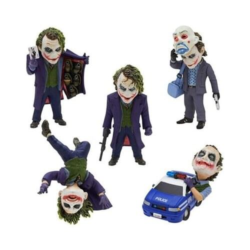5pcs/set The Dark Knight Joker PVC Action Figure Collectible Model Toy 6~10cm