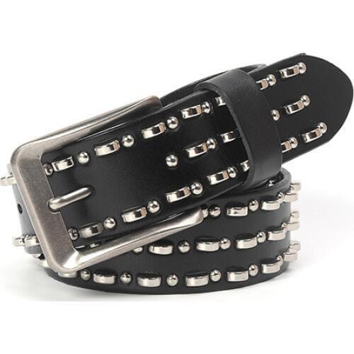 Free Shipping,100% cow leather buckle belt.brand genuine leather rivet belts,mens fashion DJ belt.Self-defense tools
