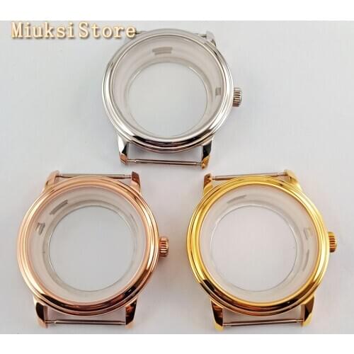 40mm sapphire glass silver/rose gold/gold watch case fit ETA 2836,Miyota 8205 8215 82series Mingzhu DG2813 3804 movement