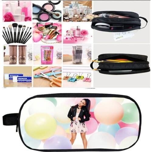 Cosmetic Bag Case Mochila Ariana Grande Pencil Case Pencil Makeup Box 3d Print Double Zipper Kpop for Kids Gifts School Supplies