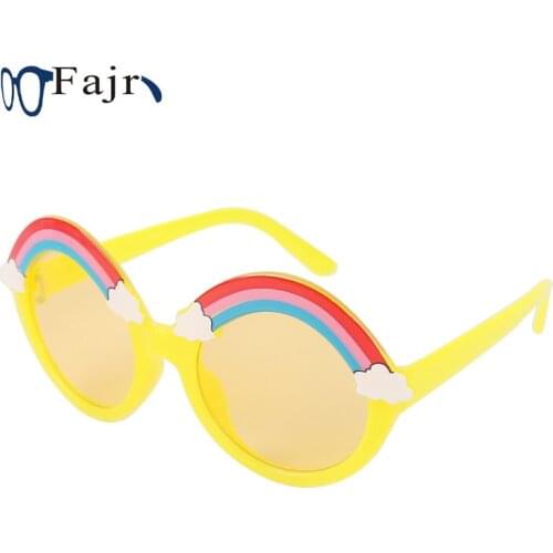Kids Sunglasses Girls Round Sun Glasses 2021 Rainbow Eyeglasses For Baby Colored Eye Lenses Boys Lovely Shades Infant Gifts New