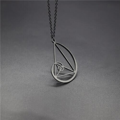 Elfin New Spiral with Triangle Necklaces Fibonacci Pendant Ratio Psychology Necklace Science Biology Jewelry