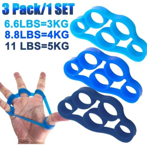 3PCS Finger Gripper Silicone Hand Gripper Resistance Band Hand Grip Wrist Stretcher Finger Expander Strength Trainer Exercise