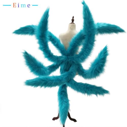 LOL Spirit Blossom Ahri Cosplay Tails Sexy Fox Nine Tailed Upgraded Transform-model Plush Tail 85CM Accessories Prop For Women