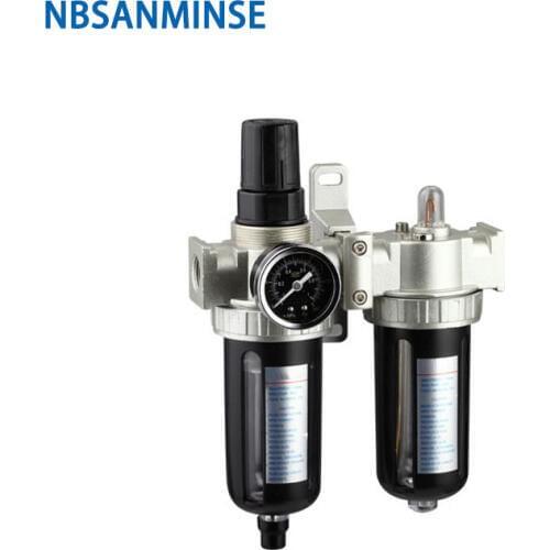 Air Preparation Units SFC 200 1/4 3/8 1/2 Two Units Air Filter Regulator Lubricator Air Compressor Filter Regulator NBSANMINSE