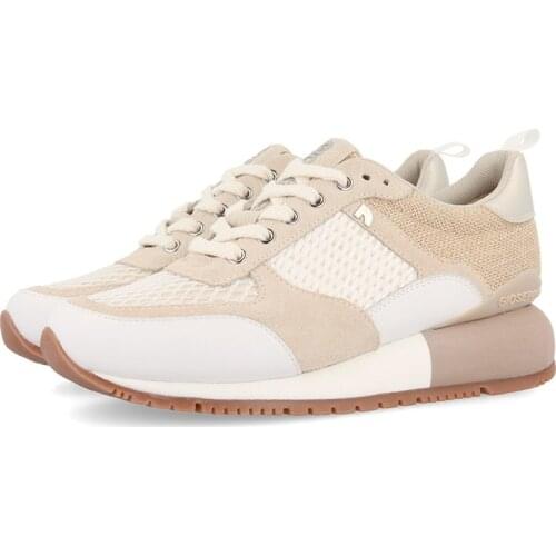 Sneakers de mujer blancas y negras con suela ancha Gioseppo 58627-P-BLANCO ANZAC, colección primavera verano