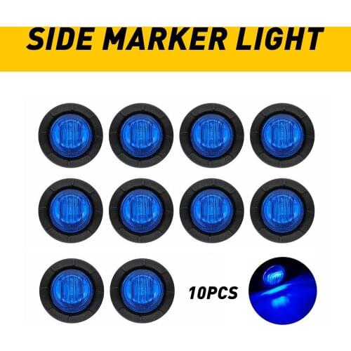 3/4 Inch Round LED Front Rear Side Marker Indicators Light Waterproof Bullet Clearance Marker Light 12V for Car Truck