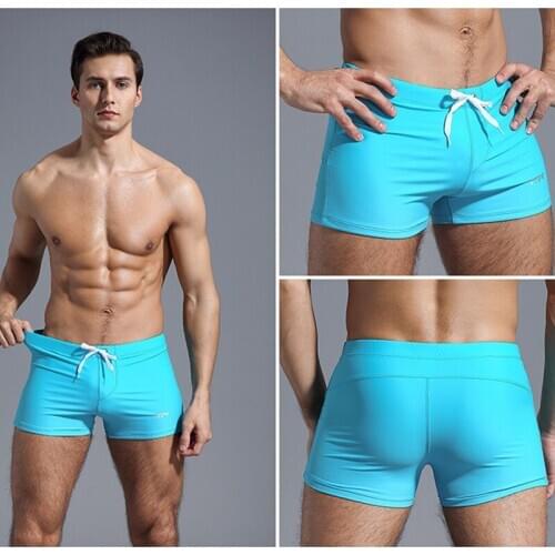 Solid bright swimwear men summer beach swim shorts briefs board surfing swimming trunk hot pool men swimsuits sunga bikinis