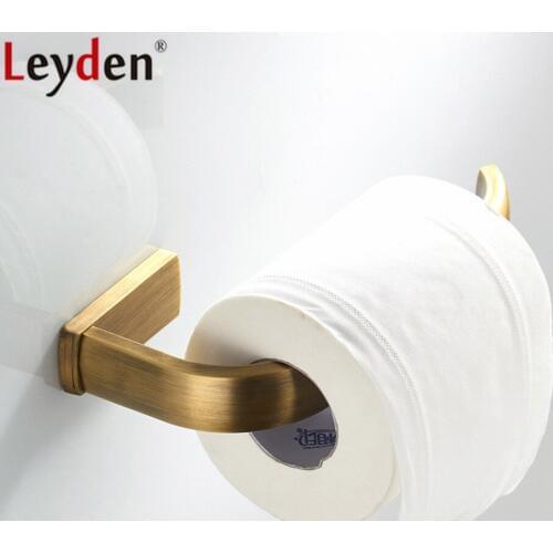 Leyden Toilet Paper Holder Antique Brass Wall Mounted Tissue Holder Roll Paper Holder Bathroom Accessories Toilet Paper Holder