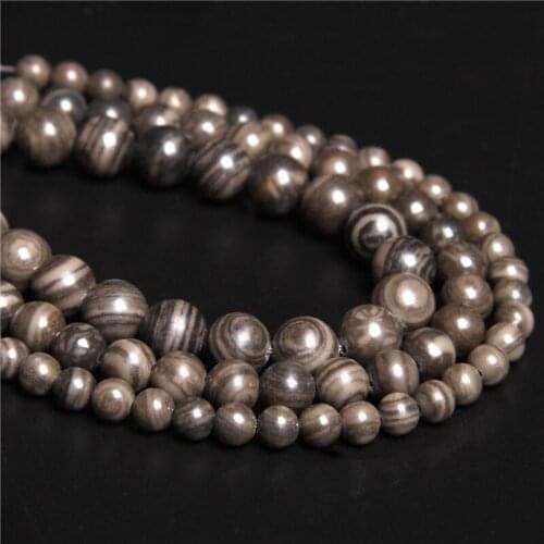 Malachite Stone Beads Brown Round Loose Spacer Beads For DIY Jewelry Making Bracelet Necklace 15.5'Strand 6/8/10/12mm