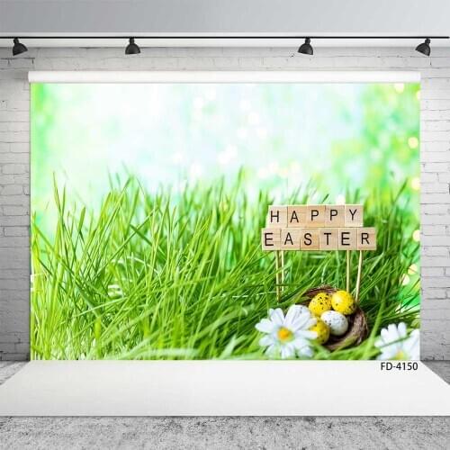 Dreamy Spring Grass Shine Glitter Bokeh Easter Eggs Child Photography Background Baby Photo Backdrop Studio Prop Photocall Decor