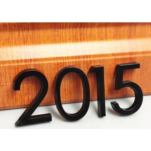 58mm Black Glossy Door Number Sticker Self Adhesive House Number Sign for Apartment Hotel Office Room Address Number Door Plate