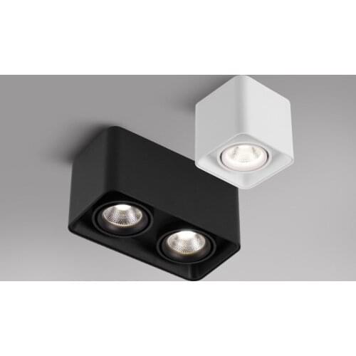 Wall-mounted recessed light, dimmable square LED spotlight, 10W, 12W, 20W, 24W, COB, single/double head, surface mounted ceiling