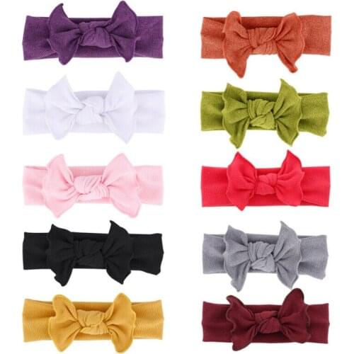 2020 New Fashion Baby Toddler Girls Kids Cotton Soft Bow Knot Turban Headband Hair Band Headwrap Bowknot Headwear