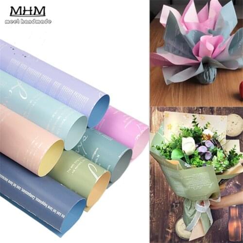 New Arrival Color Paper Two-sided English Craft paper Bouquets Wrapping Paper Flower Gift Packaging Material 10pcs