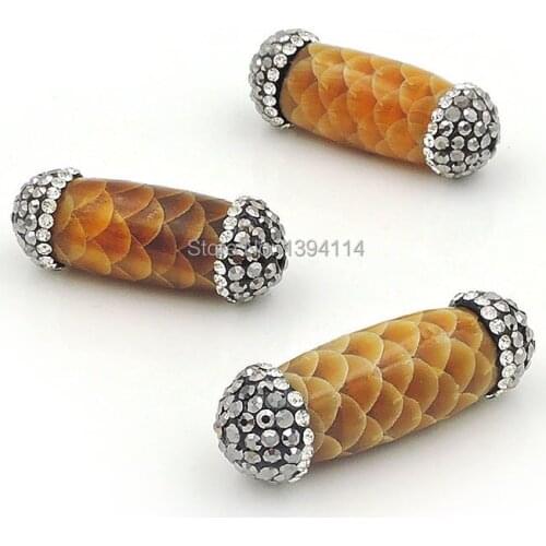 Resin Pave CZ Round-brilliant-shape Beads Approx 30*10 mm