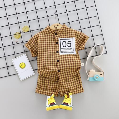 Striped Baby Boy Clothes Summer Newborn Baby Boy Clothes Set 2pcs Cotton Baby Girl Clothing Suit Shirt+Pants Infant Clothes Set