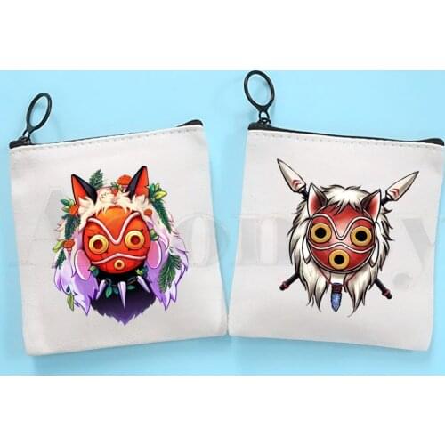 Princess Mononoke Wolfs Studio Ghibli Anime Hime Cartoon Printed Canvas Bag Design Canvas Simple and Fashionable Storage Bag