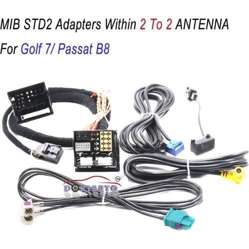 MIB STD2 ZR NAV Discover Pro Radio Adapter Cable Wire harness with 2 to 2 cable For Golf 7 MK7 Passat B8 Tiguan MQB CAR