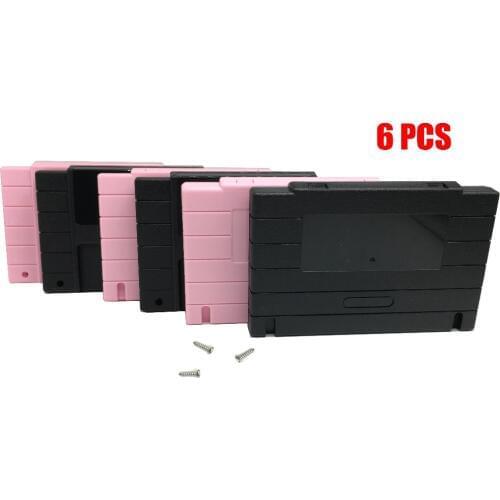 Ruitroliker 6pcs/set Cartridge Case shell With Screws for Super SNES Systems -US Version