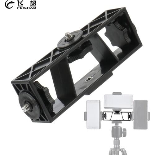 Three Position Multi Camera Stand Clip Bracket Holder 3-Position Mobile Phone Tripod 1/4 Connector Mount Video Live Broadcast