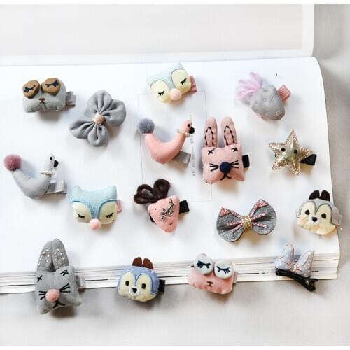 Girls Cute Cartoon Fruit Bow Safety Barrettes Hairpins Children Lovely Mini Ornament Hair Clips Kids Fashion Hair Accessories