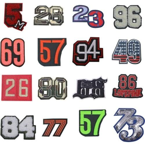 1PCS 3D Towel Digital Combination Sports Number English Alphabet Patch Clothing Embroidery Decal DIY Accessories Badge