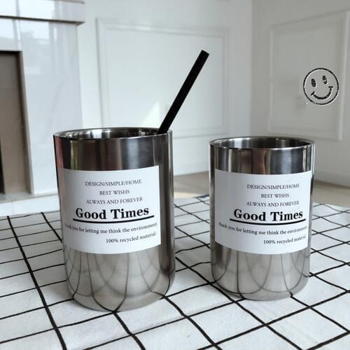 1pcs stainless steel pen holder Cylinder Pen Storage Box Makeup Brush Container Home Office Supply