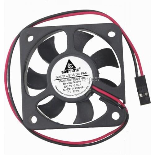 10 Pieces LOT Gdstime 50mm 50x50x10mm 5CM DC 5V 2Pin Dupont Brushless CPU Case Cooling Cooler Fan