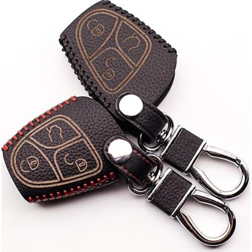 100% leather car key case car-covers For Mercedes Benz C And S ML CLK SLK CLS Class Protective Key Holder car keys accessories