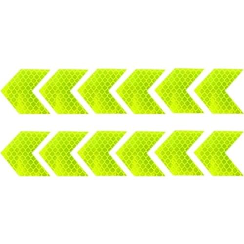 12 Pieces Scooter Car Night Warning Reflective Stickers Blocking Scratch Decoration Stickers Motorcycle Body Stickers Fluorescen