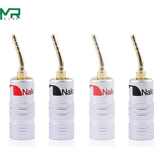 24K Copper gold plated Banana Plugs 4mm Banana Plug For Video Speaker Adapter Audio Wire Cable Connectors