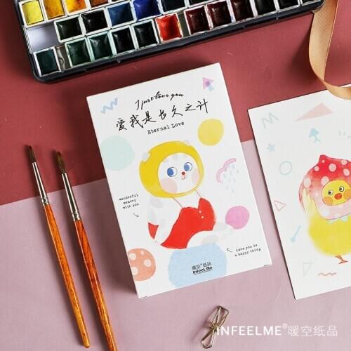 30 Sheets/Set Eternal Love Series Paper Postcard Cute Animals Greeting Card Birthday Gift Card Message Card