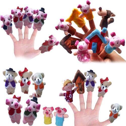 Hot Sell 5/8pcs Telling Sack Bag Finger Puppets Nursery Rhyme Fairy Tale Aussie Animals Toys Children Gift Present -17