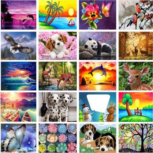 5D DIY Diamond Painting Home Decor Gift Landscape Sunset Sea Kit Full Drill Embroidery Scenery Mosaic Art Picture of Rhinestones